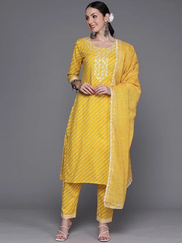 Women's Yellow Printed Straight Kurta Trousers With Dupatta Set - Indo Era Trousers cozy soft Women's Yellow Printed Straight Kurta Trousers With Dupatta Set - Indo Era Trousers cozy soft