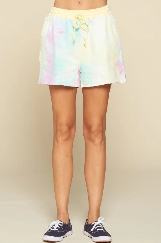 Tie-dye Printed Jersey Shorts Geometric Jersey Top