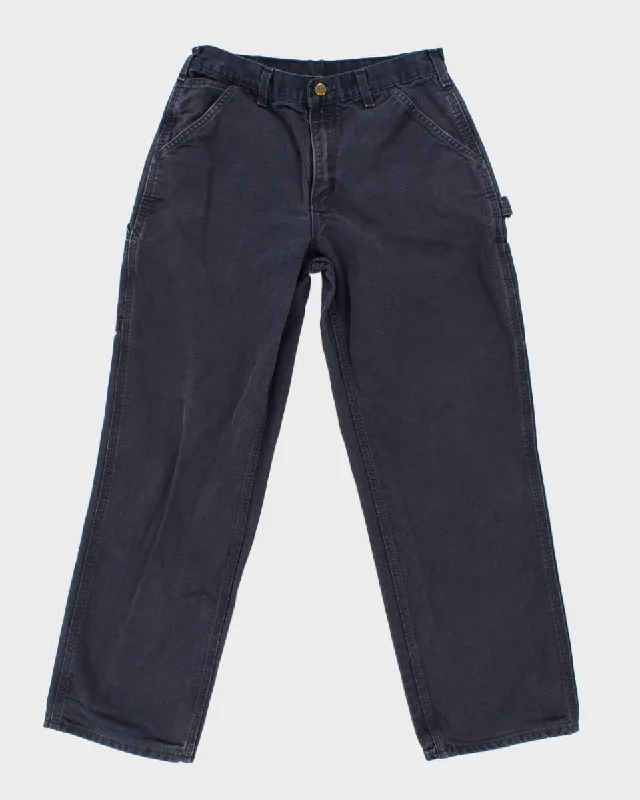 Navy Carhartt Trousers W:32 L:32 Trousers Fleece Cozy