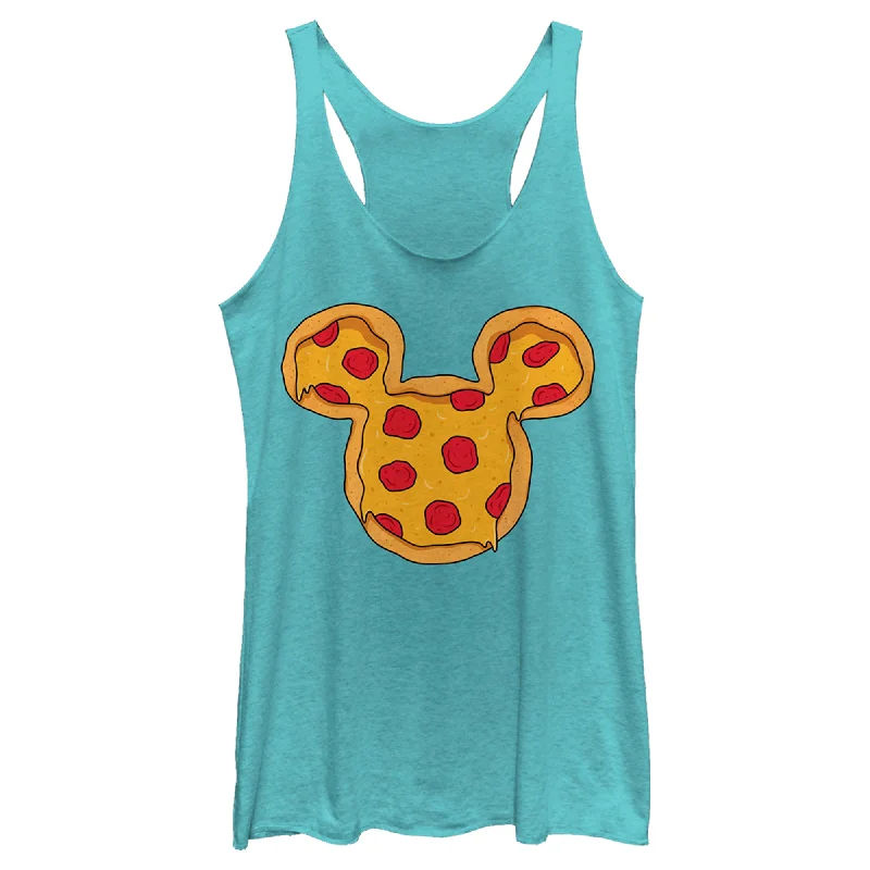 Women's Mickey & Friends Pizza Mickey Mouse Logo Racerback Tank Top gym tank top