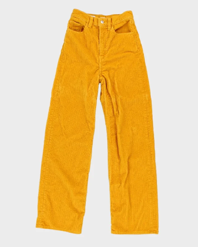 Levi's x The Simpsons Yellow Corduroy Trousers - W24 L28 Trousers Denim Distressed