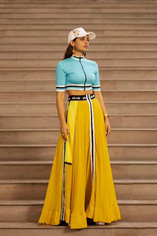 Lehenga Skirt And Top With Sporty Detail corduroy skirt durable