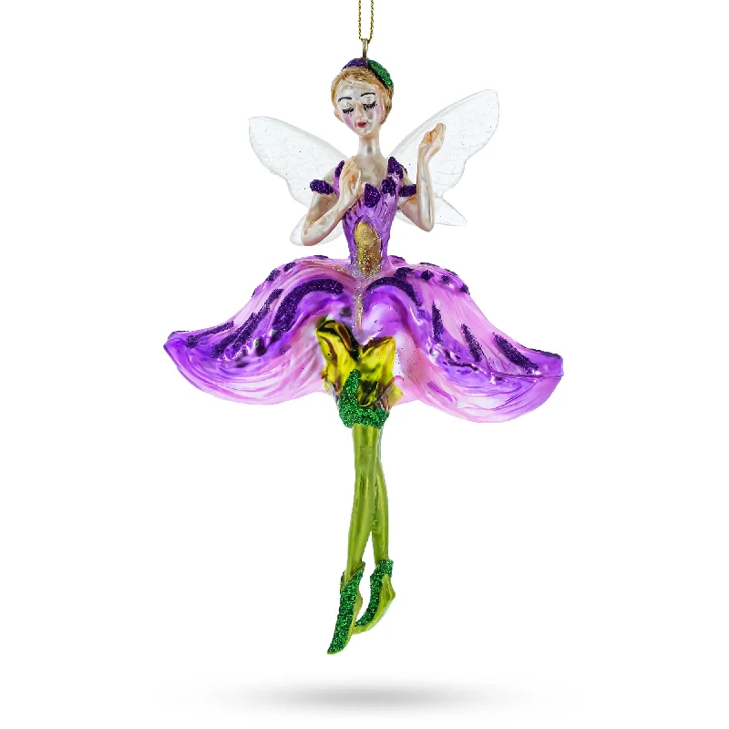Enchanting Fairy In Purple Dress - Blown Glass Christmas Ornament Tunics Bridal satin Enchanting Fairy In Purple Dress - Blown Glass Christmas Ornament Tunics Bridal satin