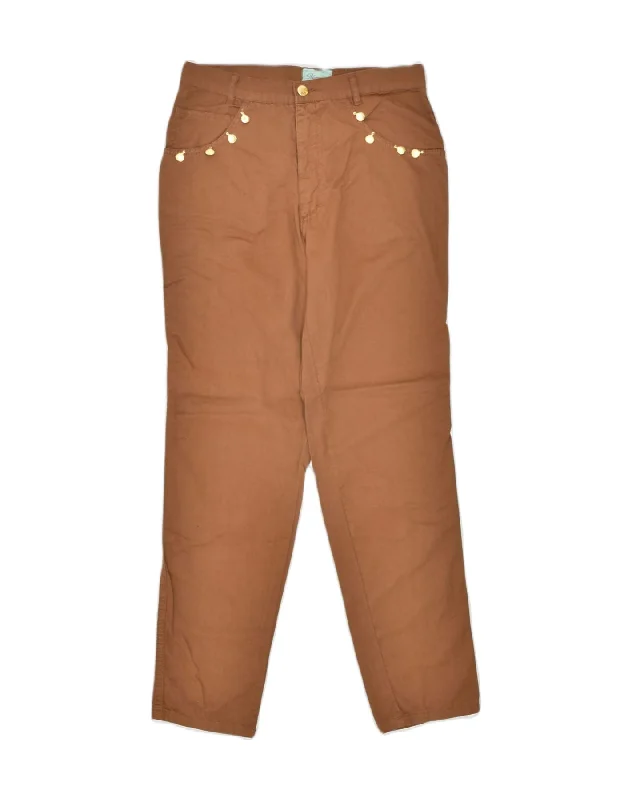 VINTAGE Womens Slim Casual Trousers IT 46 Large W30 L29 Brown Cotton Skinny Trousers Denim Stretchy VINTAGE Womens Slim Casual Trousers IT 46 Large W30 L29 Brown Cotton Skinny Trousers Denim Stretchy