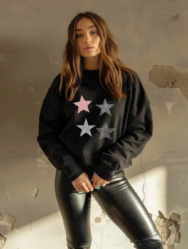 ALL STARS SWEATER - BLACK Collared Crew Neck Turtle Neck