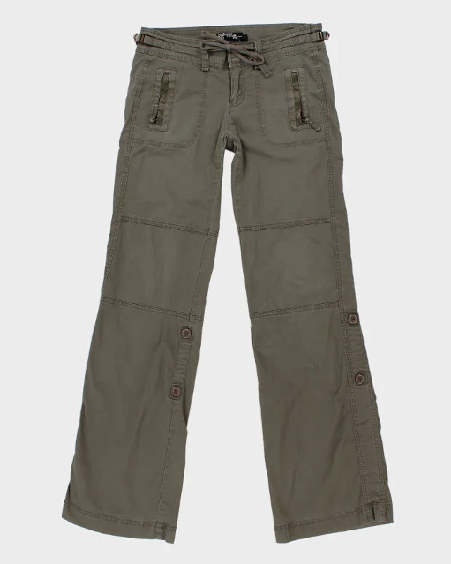 Y2K 00s Khaki Low Rise Trousers - W31 L33 Trousers cozy soft