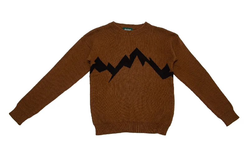 Afield Out Lowell Knit Sweater "Brown" Mesh Fabric Canvas Fabric Denim Fabric