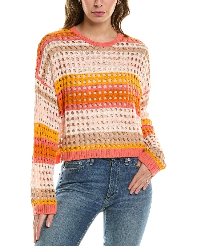 WISPR Open Knit Silk-Blend Sweater Elasticated Padded Insulated