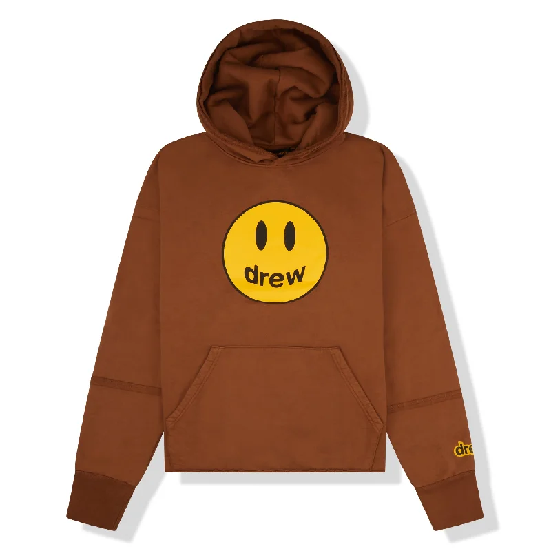 Drew House Mascot Deconstructed Hoodie Brown Hoodie with Metallic Shiny Futuristic