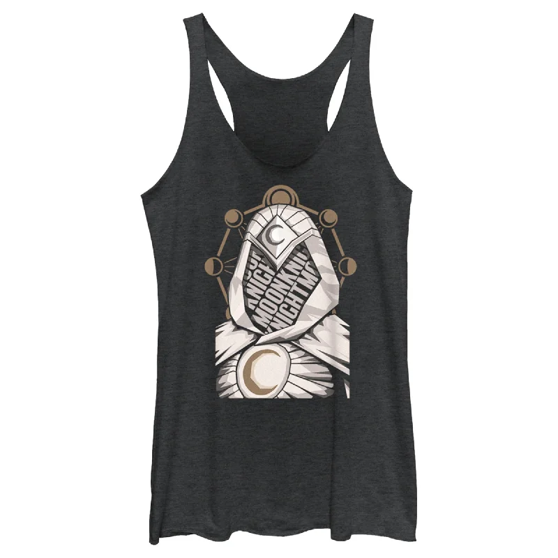 Women's Marvel: Moon Knight Mask Cutout Racerback Tank Top loose fit tank