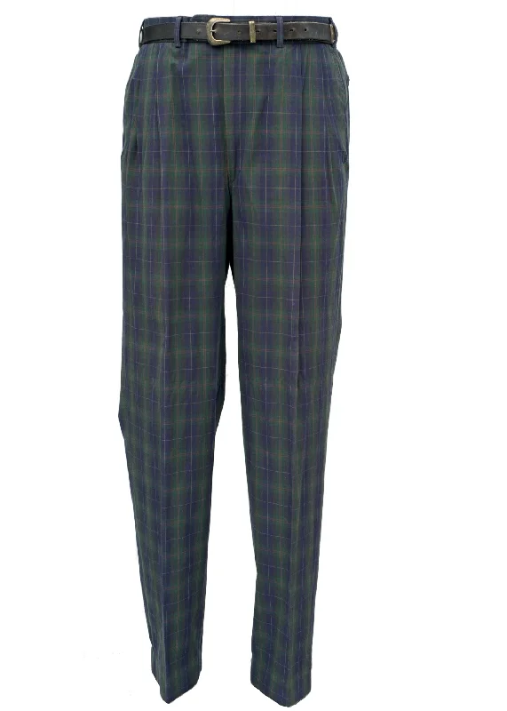 Vintage Fred Perry Green Plaid Trousers • 36W Trousers Wedding White