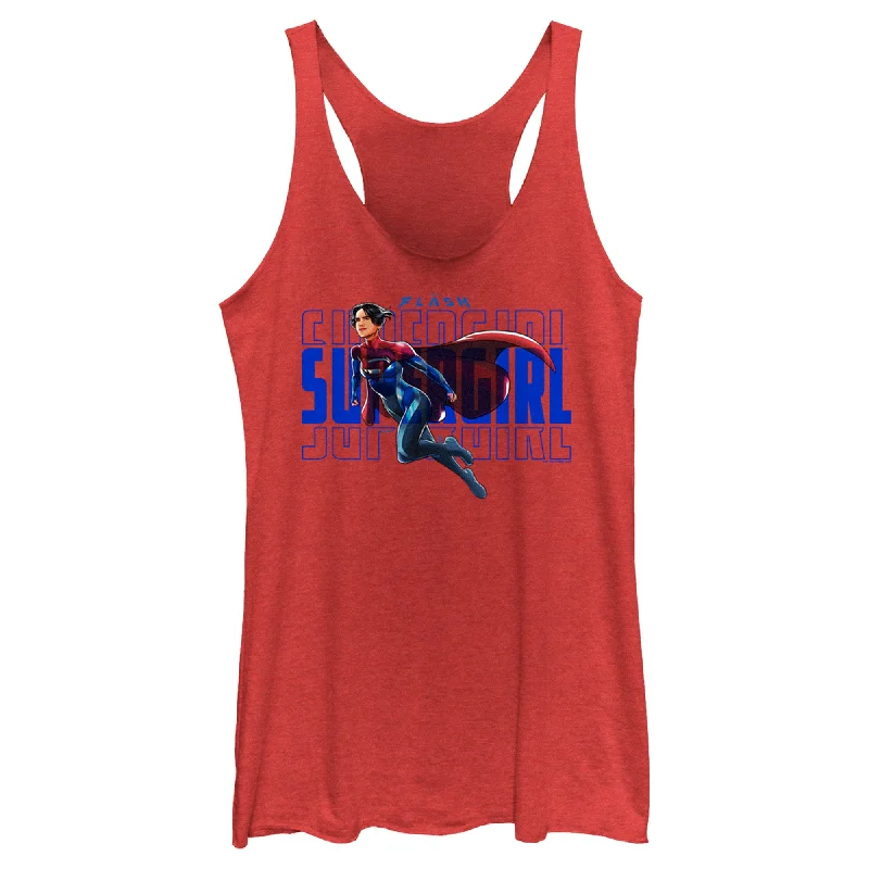 Women's The Flash Supergirl Sky Flight Racerback Tank Top fitted tank top