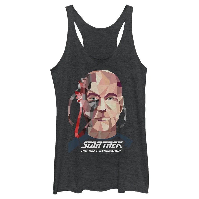 Women's Star Trek: The Next Generation Geometric Captain Jean Luc Picard Borg Racerback Tank Top tie dye tank