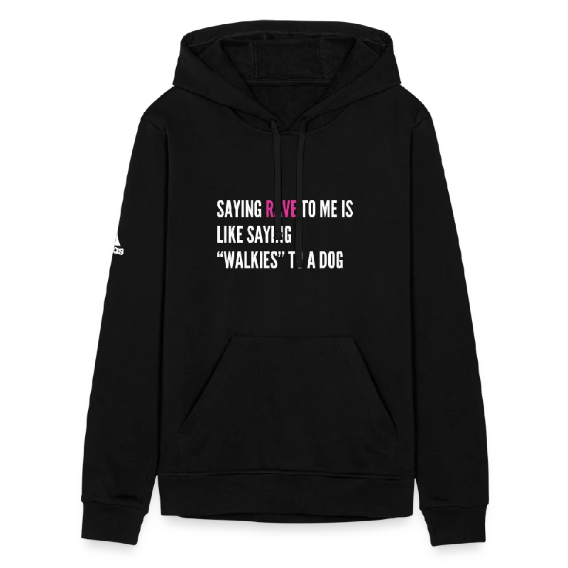 Say Rave Adidas Unisex Fleece Hoodie Hoodie with Mock Neck Collared Structured