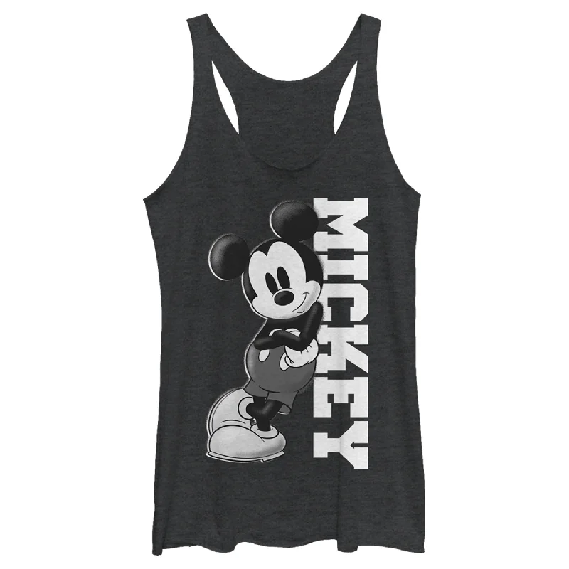 Women's Mickey & Friends Black and White Mickey Mouse Racerback Tank Top cozy tank top