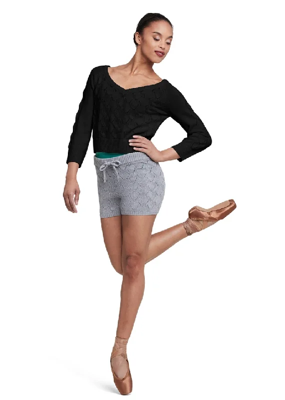 Viola Crop Sweater (Black) Bright Pastel Dark