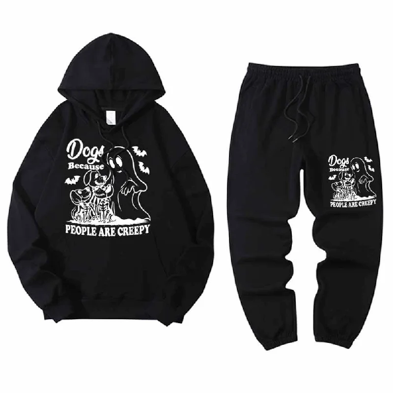 Multicolor People Are Creepy Hoodie Pants Set Hoodie with Magnetic Closure Innovative Modern Multicolor People Are Creepy Hoodie Pants Set Hoodie with Magnetic Closure Innovative Modern