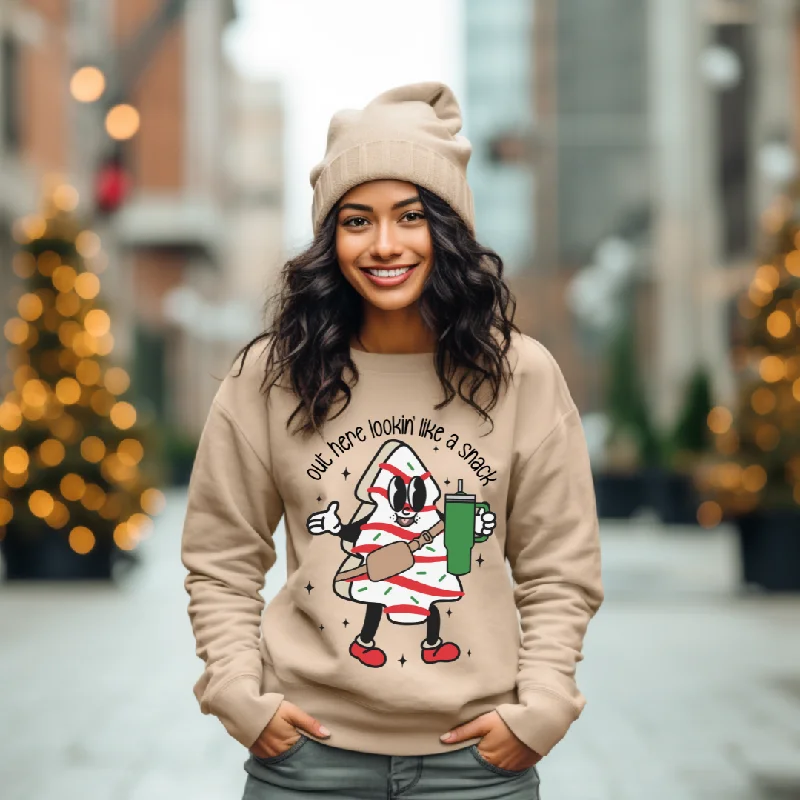 Hazel Blues® |  Lookin' Like a Snack Tree Graphic Sweatshirt Hoodie with Hem Fringe Bohemian Relaxed