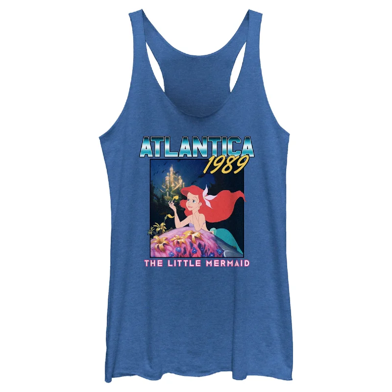 Women's The Little Mermaid Ariel Atlantica 1989 Racerback Tank Top charcoal tank top