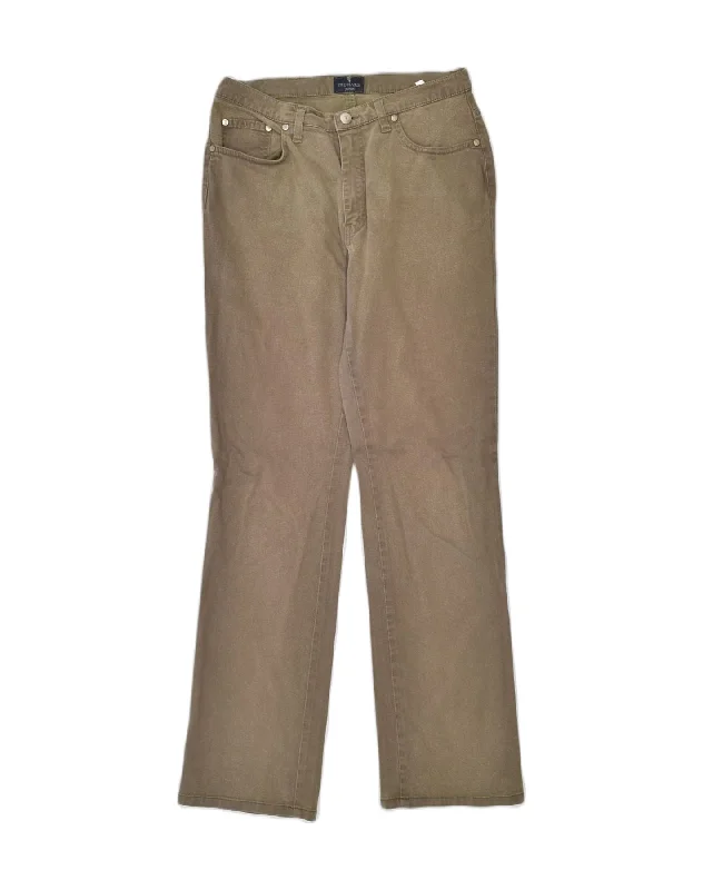 TRUSSARDI JEANS Womens Straight Casual Trousers W28 L30 Brown Cotton Trousers Striped Patterned TRUSSARDI JEANS Womens Straight Casual Trousers W28 L30 Brown Cotton Trousers Striped Patterned