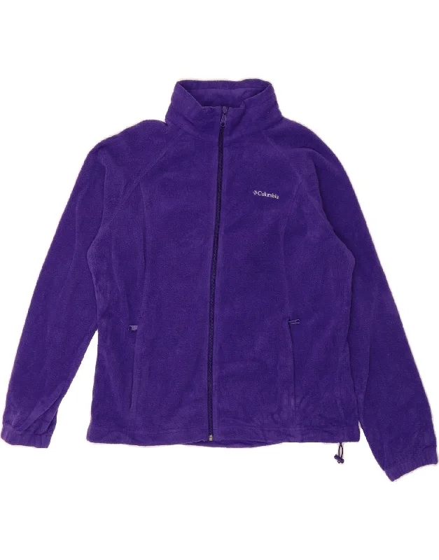 COLUMBIA Womens Fleece Jacket UK 18 XL Purple Polyester Herringbone Jacket Checkered Jacket Solid Jacket COLUMBIA Womens Fleece Jacket UK 18 XL Purple Polyester Herringbone Jacket Checkered Jacket Solid Jacket