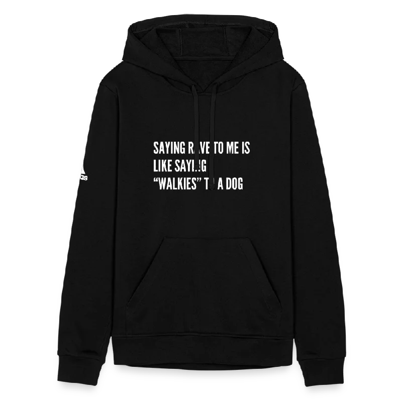 Say Rave Adidas Unisex Fleece Hoodie Hoodie with Exposed Zipper Edgy Industrial