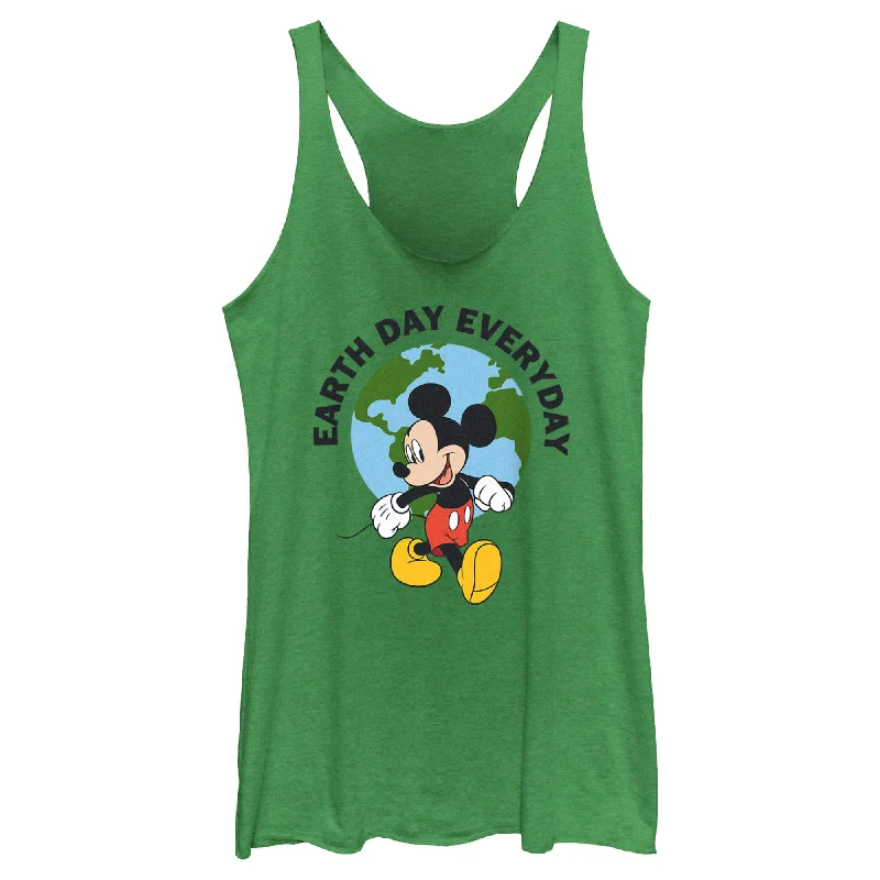 Women's Mickey & Friends Earth Day Everyday Racerback Tank Top navy tank top