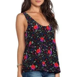 Silk Floral Tank Top lavender tank top