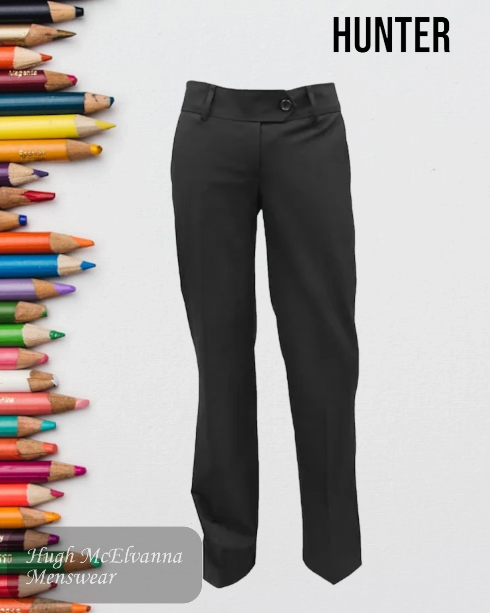 Hunter Girls BLACK Trousers - 289 Trousers stylish modern