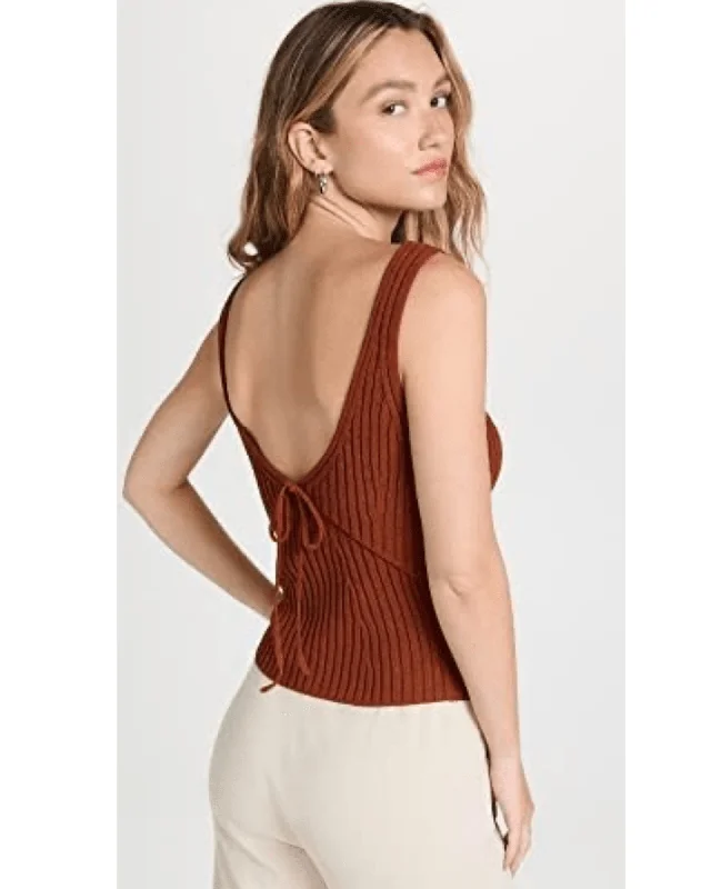 Vince Tie Back Tank Rust Amber gold tank top