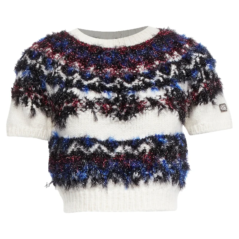 Chanel fluffy lurex intarsia crystal cc cropped sweater Chenille Blend Fleece Blend Nylon Blend Chanel fluffy lurex intarsia crystal cc cropped sweater Chenille Blend Fleece Blend Nylon Blend