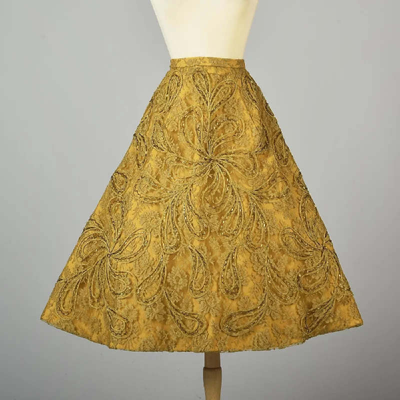 1950s Beaded Paisley Skirt cashmere skirt soft