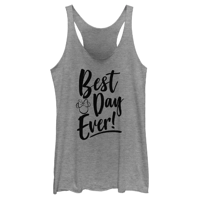 Women's Minnie Mouse Best Day Ever Logo Racerback Tank Top gym tank top