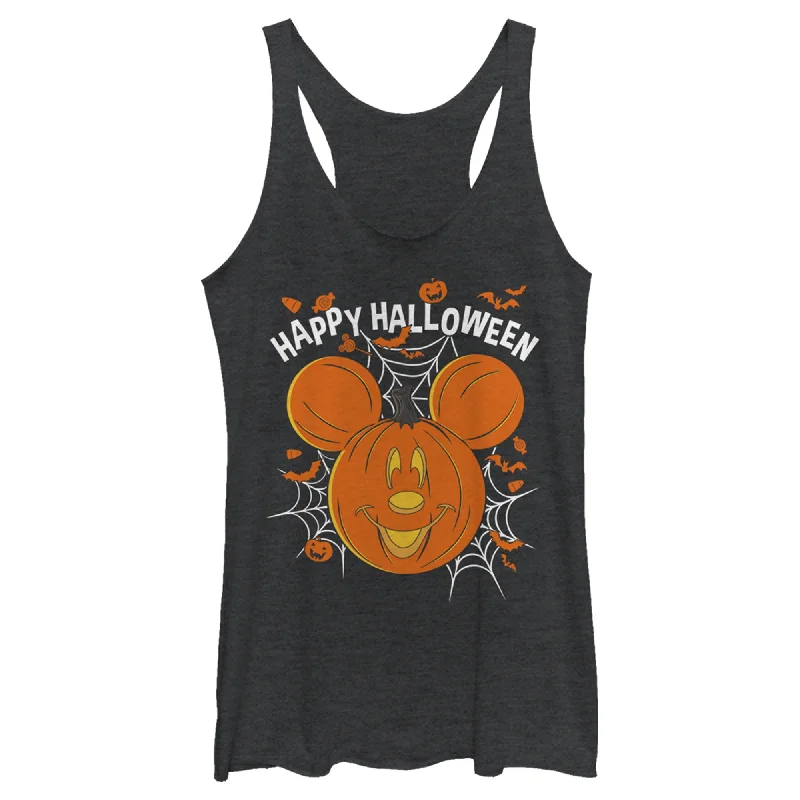 Women's Mickey & Friends Halloween Mouse-O'-Lantern Racerback Tank Top chic tank top