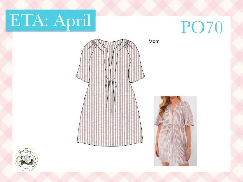 PO70 Seersucker Mom Dress- Match to Starfish Colllection Tunics Practical easy-care