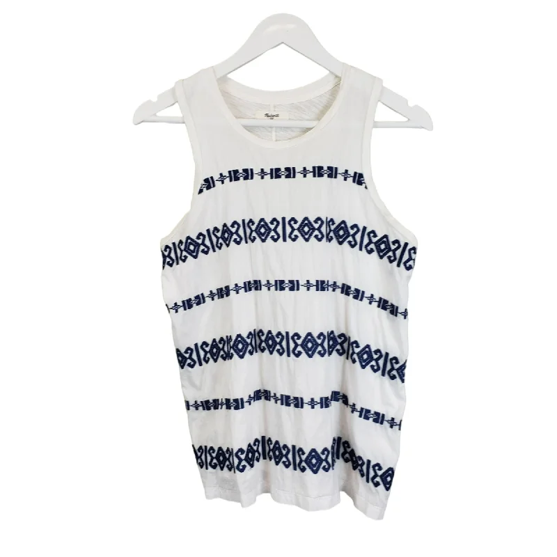 Madewell Embroidered Mixed Media Tank Top Size XS/S grey tank top