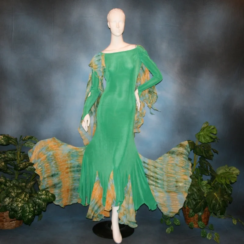 Green Social Ballroom Dress-Slinky Dream Tunics Luxurious high-end