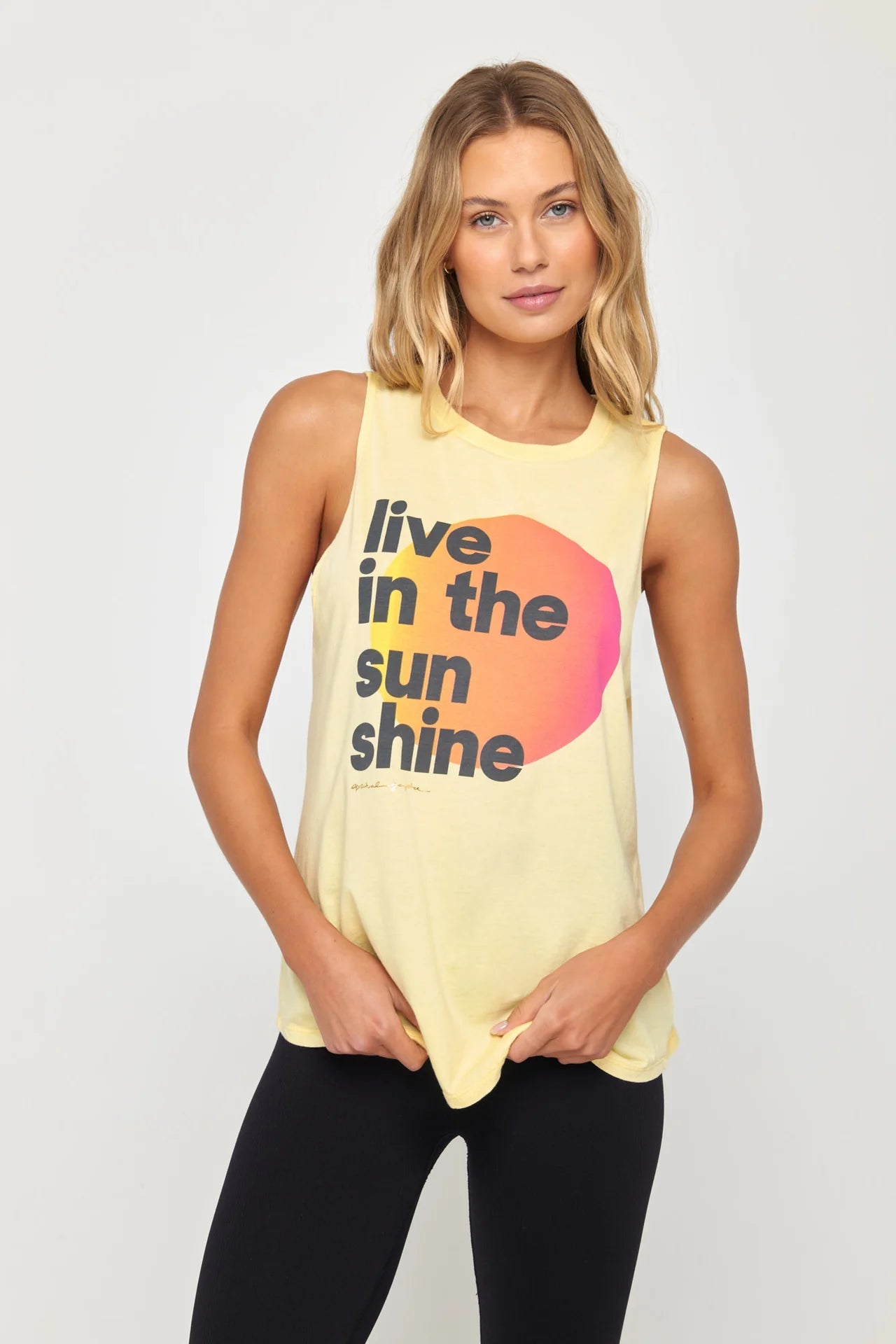 Spiritual Gangster Sunshine Jade Muscle Tank cold shoulder tank