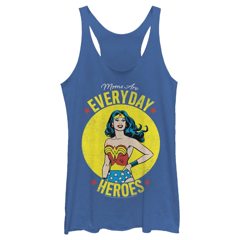 Women's Wonder Woman Moms Are Everyday Heroes Racerback Tank Top glitter tank top