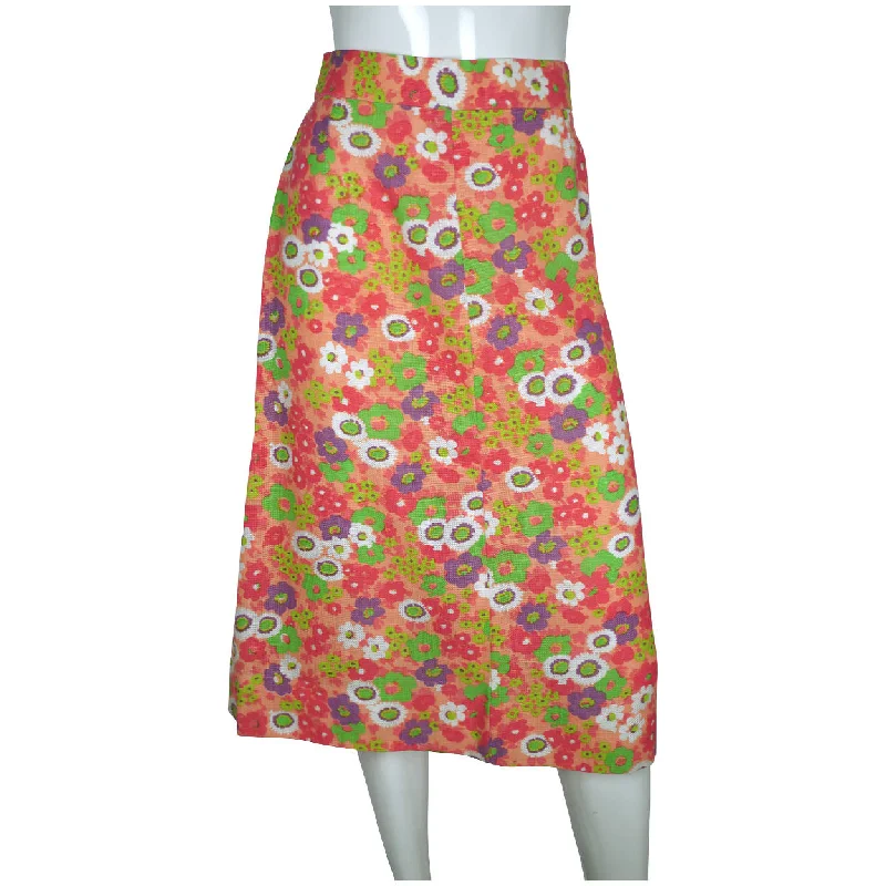Vintage Miss Dior Floral Skirt 1970s Unused Old Stock NOS Cotton Linen Size M chiffon skirt delicate Vintage Miss Dior Floral Skirt 1970s Unused Old Stock NOS Cotton Linen Size M chiffon skirt delicate