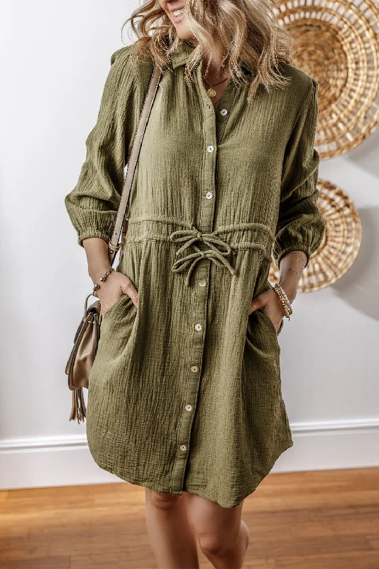 PRICKLE & POLLY Khaki Tie Dress Tunics Versatile all-occasion