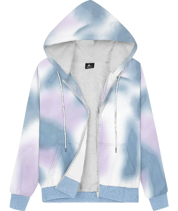 Women's Zip Up Sherpa-Lined Fleece Hoodie-ZPK000370 Hoodie Dress Longline Feminine
