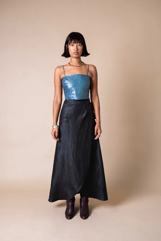 Obsidian Floor-length Wrap Skirt chiffon skirt flowing