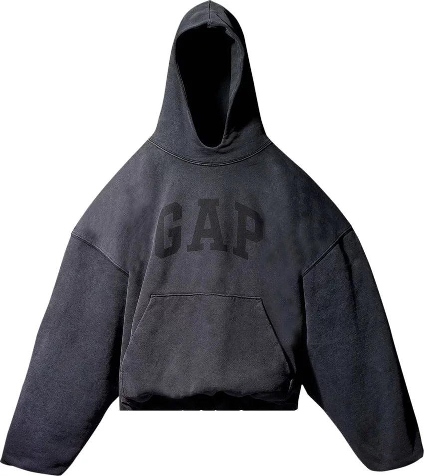 Yeezy Gap Engineered by Balenciaga Dove Hoodie 'Washed Black' Hoodie with Embroidery Detailed Premium