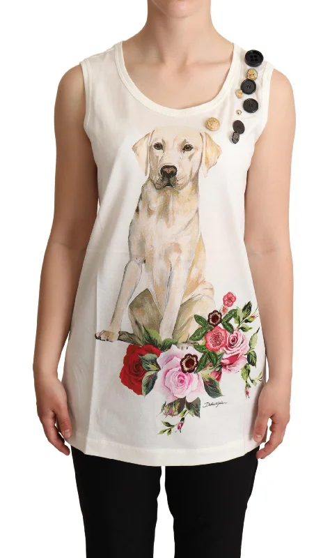 Dolce & Gabbana Chic Canine Floral Sleeveless Women's Tank crossback tank top