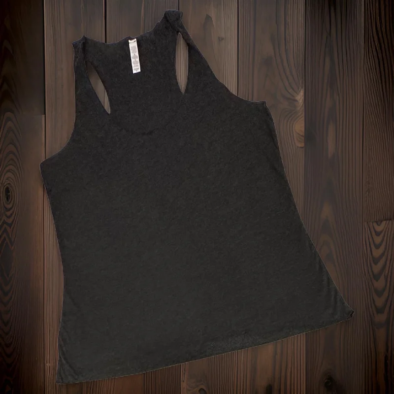 *BELLA CANVAS* ~DARK GREY~ RACER BACK TANK TOPS FOR WONEN (LIGHTWEIGHT) halter tank top