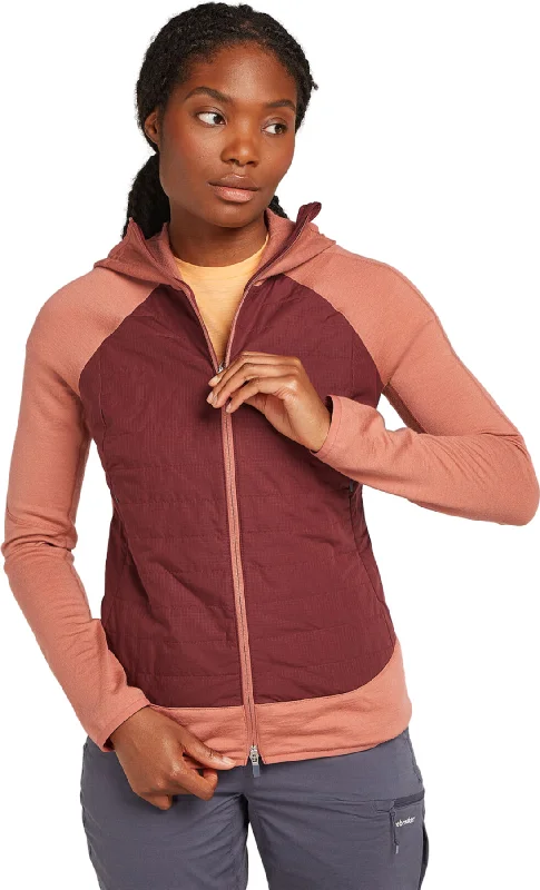Quantum Merino Blend Hybrid Long Sleeve Zip Hoodie - Women's|-|Chandail à capuchon avec glissière hybride en mélange de merinos Quantum - Femme Hoodie with Drawcord Adjustable Secure Quantum Merino Blend Hybrid Long Sleeve Zip Hoodie - Women's|-|Chandail à capuchon avec glissière hybride en mélange de merinos Quantum - Femme Hoodie with Drawcord Adjustable Secure