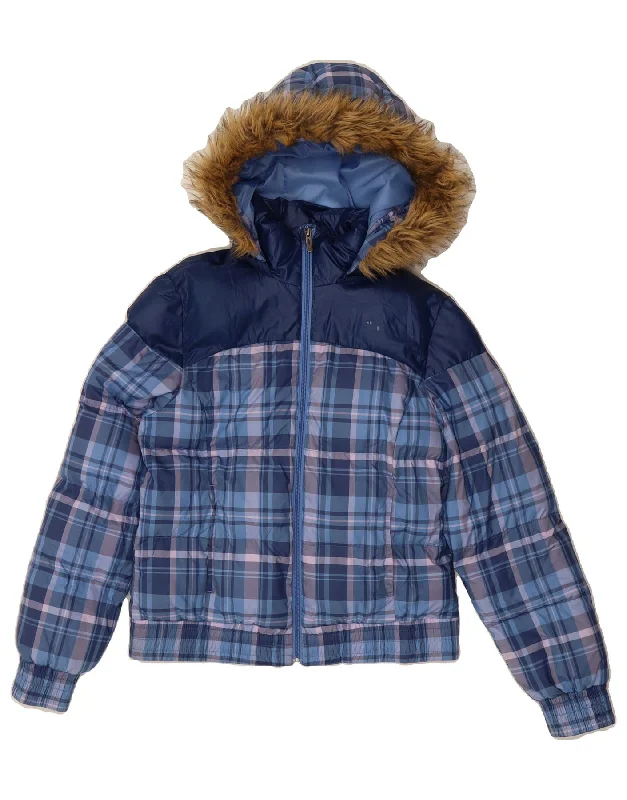 PUMA Womens Hooded Padded Jacket UK 12 Medium Blue Check Polyamide Jersey Jacket Tulle Jacket Batik Jacket PUMA Womens Hooded Padded Jacket UK 12 Medium Blue Check Polyamide Jersey Jacket Tulle Jacket Batik Jacket