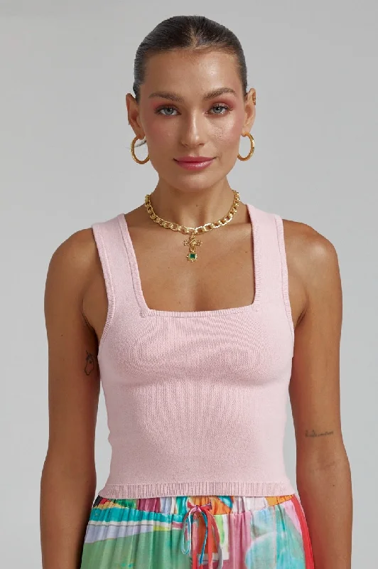 SUMMI SUMMI Womens Knit Tank Top - Blush summer tank top