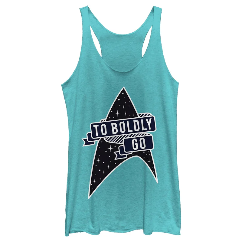 Women's Star Trek To Boldly Go Starfleet Racerback Tank Top cutout tank top